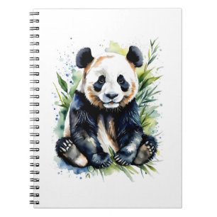 Vackert vattenfärgspanda Bear Anteckningsbok