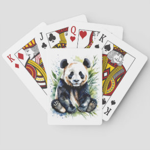 Vackert vattenfärgspanda Bear Casinokort