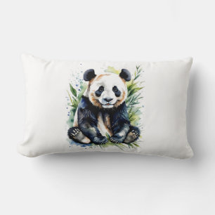 Vackert vattenfärgspanda Bear Lumbarkudde