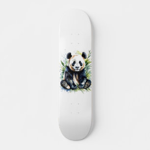 Vackert vattenfärgspanda Bear Mini Skateboard Bräda 18,5 Cm