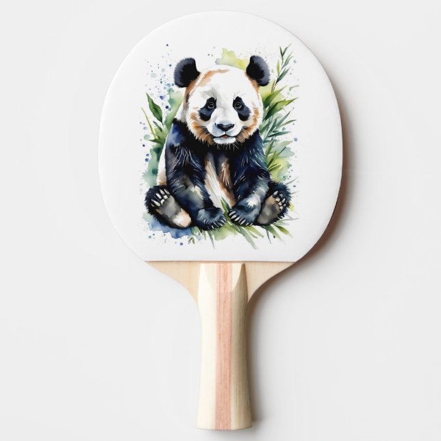 Vackert vattenfärgspanda Bear Pingisracket (Framsidan)