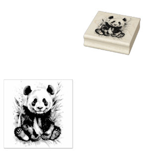 Vackert vattenfärgspanda Bear Stämpel