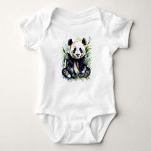 Vackert vattenfärgsstam Cudely Panda Bear T Shirt
