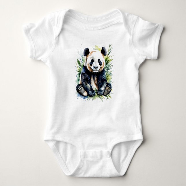 Vackert vattenfärgsstam Cudely Panda Bear T Shirt (Framsida)
