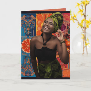Vackert Vibrant Kreativ African Dam Birthday Kort