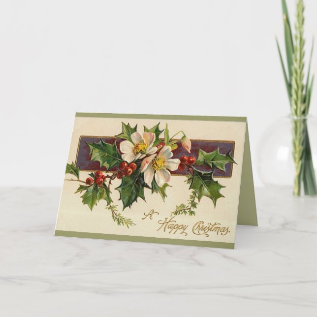Vackert Viktoriskt julkort Helgkort (Framsida)