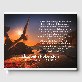 Vackert Vingar vid Sunset "Do Not Weep" Memorial Gästböcker