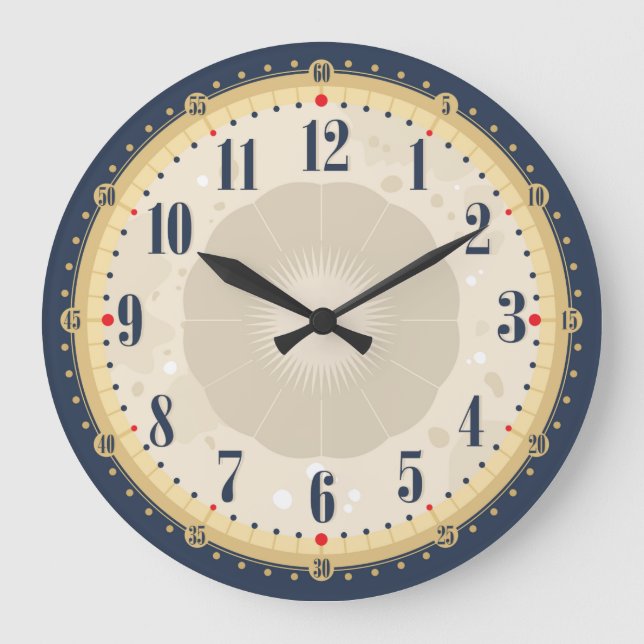 Vackert Vintage Ansikte Wall Clock Stor Klocka (Framsida)