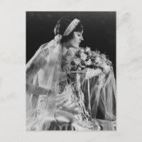 Vackert Vintage Bride Postcard