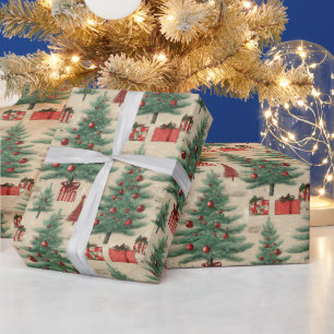 Vackert Vintage jul Presentpapper