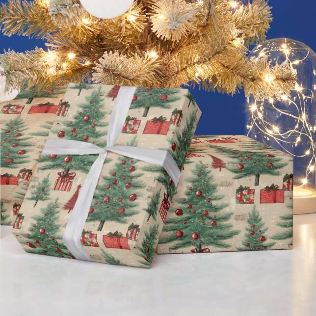 Vackert Vintage jul Presentpapper (Helgdagar)