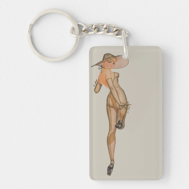 Vackert! Vintage Pin Up Girl Keychain (Framsidan)