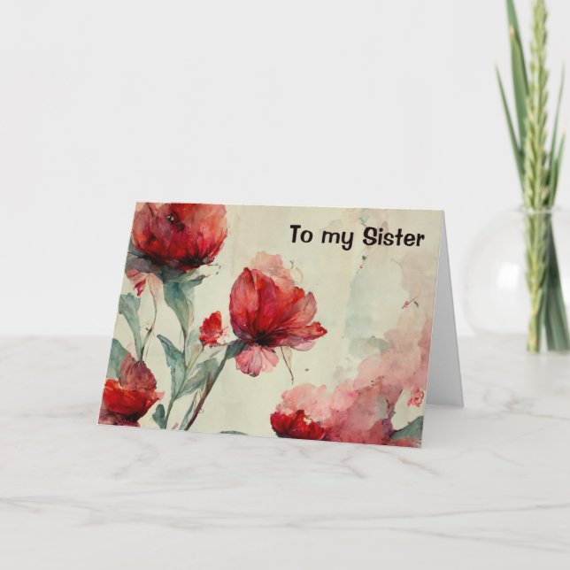 Vackert, vintagens tittar födelsedagskort kort (Framsida)