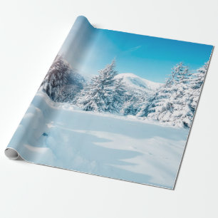 Vackert vinterlandskap, fantastisk montai presentpapper