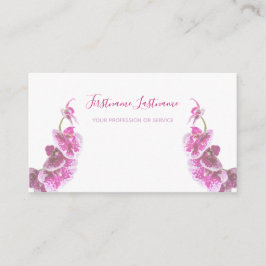 Vackert violett rosa-orchid-blomma på vitt! visitkort