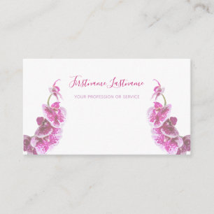 Vackert violett rosa-orchid-blomma på vitt! visitkort
