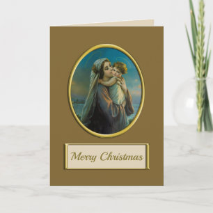 Vackert Virgin Mary och Baby Jesus Helgkort