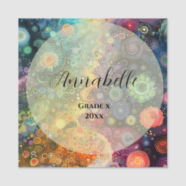 Vackert, vit, färglös Back to school Namnbricka