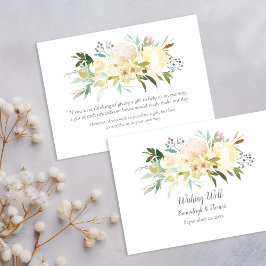 Vackert Vit ros Blommigt Wishing well Bröllop Tilläggskort