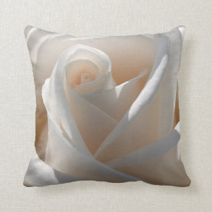Vackert Vit ros Flower Poly Kudde