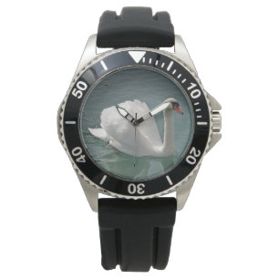 Vackert vitt svan armbandsur