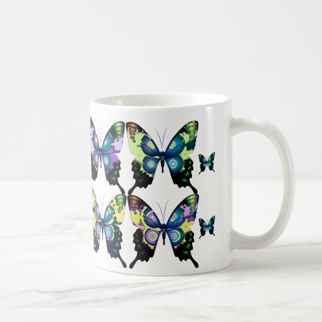 Vackert vivid och Elegant Butterflies Mönster Kaffemugg (Höger)