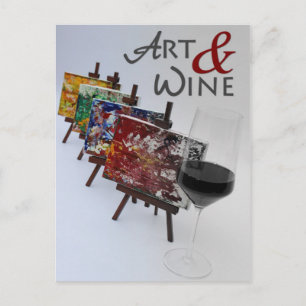 Vackert vykort för konst och Vin!