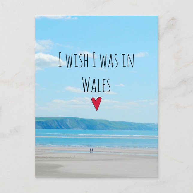 Vackert Wales Sea Beach Landscape Aberdovey Vykort (Framsida)