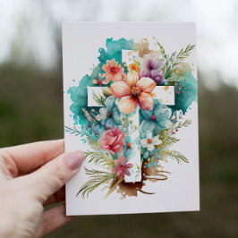 Vackert Watercolor Christian Kor Helgdag Card Helgkort