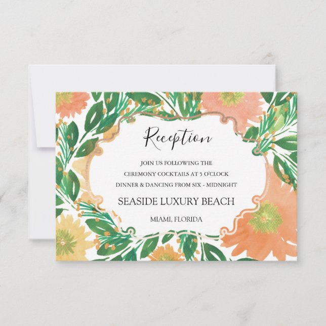 Vackert Watercolor Recept Card Inbjudningar (Framsida)