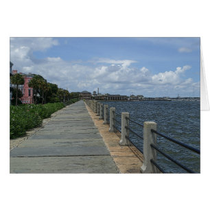 Vackert Waterfront Walkway-hälsningskort OBS Kort