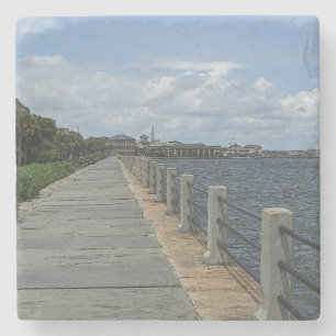 Vackert Waterfront Walkway Stenunderlägg
