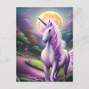 Vackert Whimsical Unicorn Horse Vykort