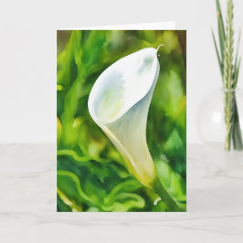 Vackert White Calla Lily Garden Art-anteckningskor Kort