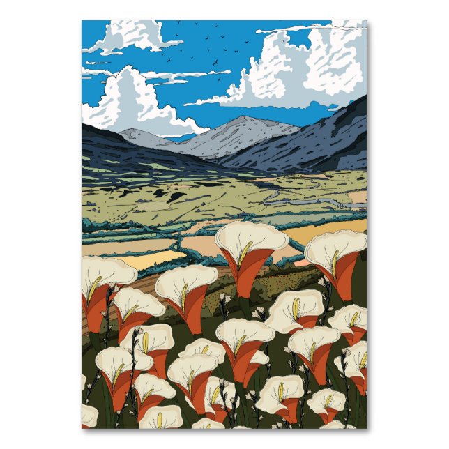 Vackert Wildblomme Meadow liggande Bordsnummer (Framsidan)