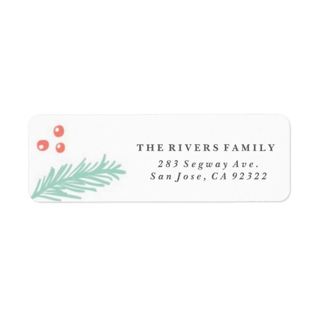 Vackert Winter Ram Helgdag-etikett Returadress Etikett (Framsidan)