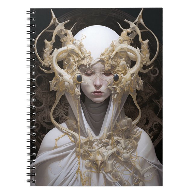 Vackert Witch Demon Queen Fantasy Art Anteckningsbok (Framsidan)