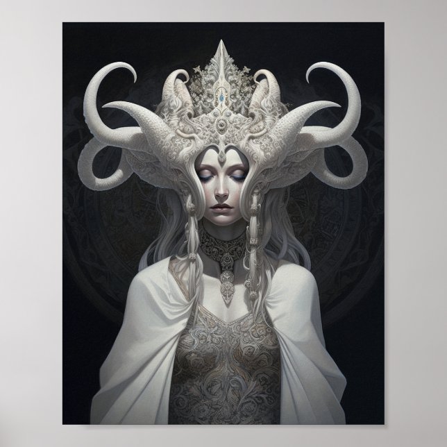 Vackert Witch Demon Queen Fantasy Art Poster (Framsidan)