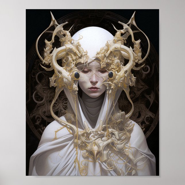 Vackert Witch Demon Queen Fantasy Art Poster (Framsidan)