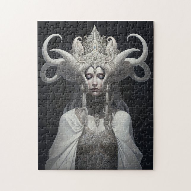 Vackert Witch Demon Queen Fantasy Art Pussel (Vertikal)