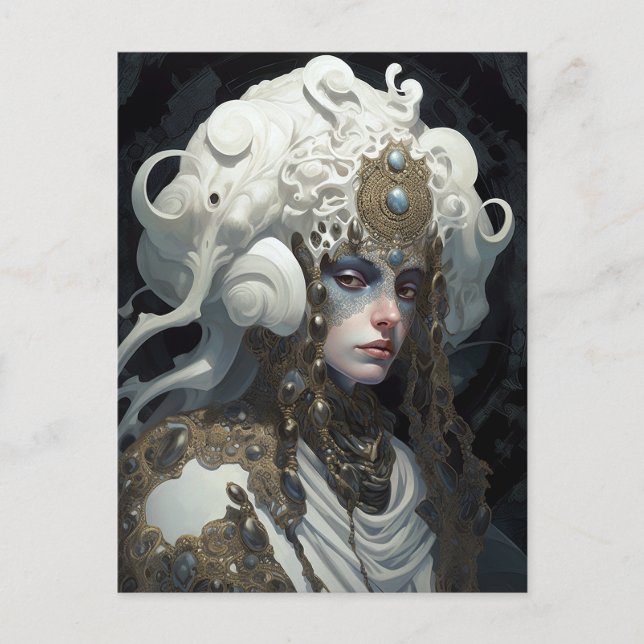 Vackert Witch Demon Queen Fantasy Art Vykort (Framsida)
