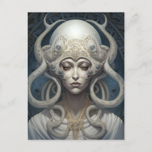Vackert Witch Demon Queen Fantasy Art Vykort