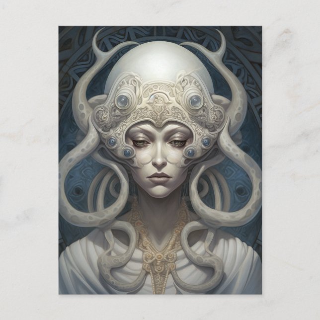 Vackert Witch Demon Queen Fantasy Art Vykort (Framsida)