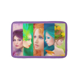 Vackert Woman ansikte collage Badrumsmatta