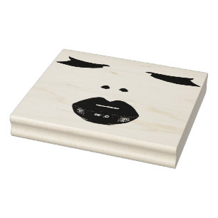 Vackert Woman Ansikte Ögon läppar Originalkonst Stämpel