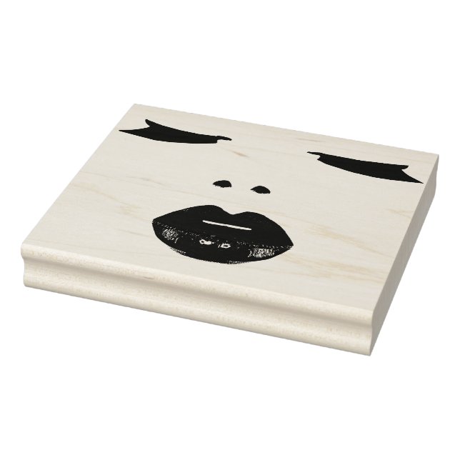 Vackert Woman Ansikte Ögon läppar Originalkonst Stämpel (Stämpel)