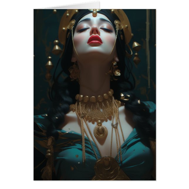 Vackert Woman Blank Inside Hälsning Hälsningskort (Framsidan)