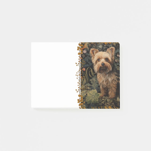 Vackert Yorkshire Terrier i en Garden Post-it Block (Framsida)