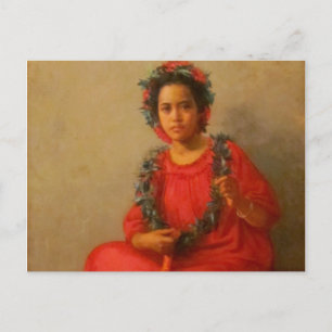 Vackert Young Lei Seller in Old Hawaii Vykort