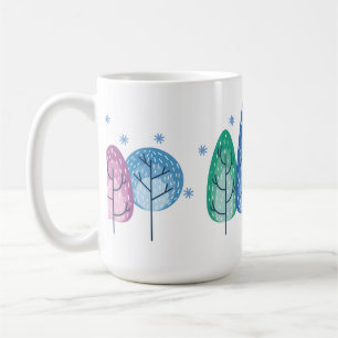 Vackertid Träd i Pastel Färg Kaffemugg